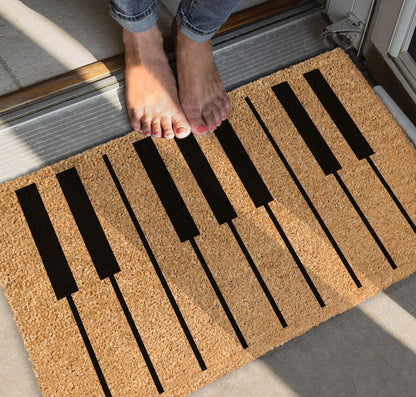 Piano Keys Coir Doormat, Music Lover Welcome Mat