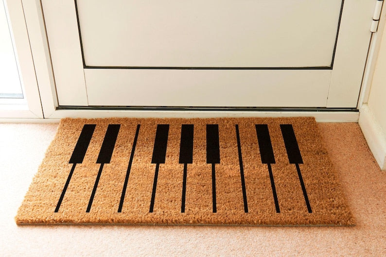 Piano Keys Coir Doormat, Music Lover Welcome Mat