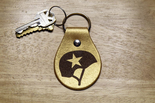 Roller Derby Jammer Helmet Painted Leather Keychain