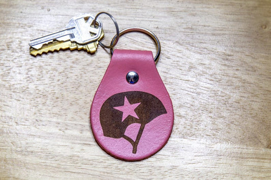 Roller Derby Jammer Helmet Painted Leather Keychain