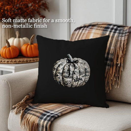 Toile Du Juoy Pumpkin Pillow Cover, Fall Goth Living Room, Decorative Cushion, Autumn Aesthetic Throw Case, Rustic Farmhouse Pillowcase Gift