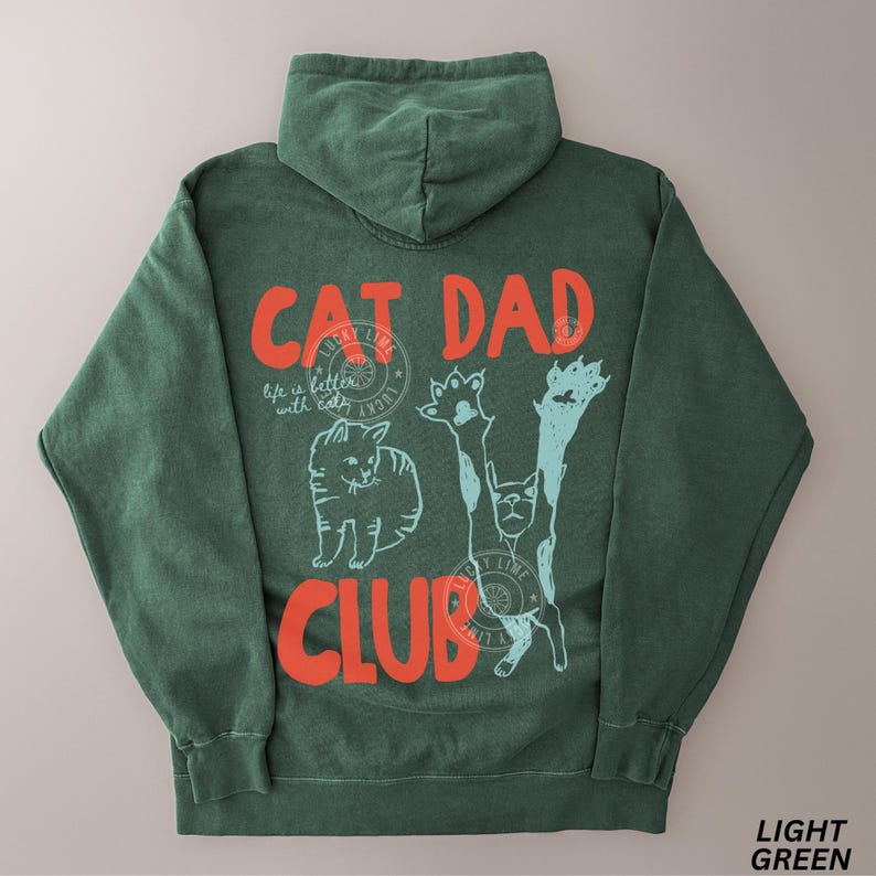Comfort Colors® Cat Dad Hoodie, Cat Dad Shirt, Funny Cat Hoodie, Cat Dad Gift, Cat Dad Club Sweatshirt, Cat Lover, Pet Parent Hoodie