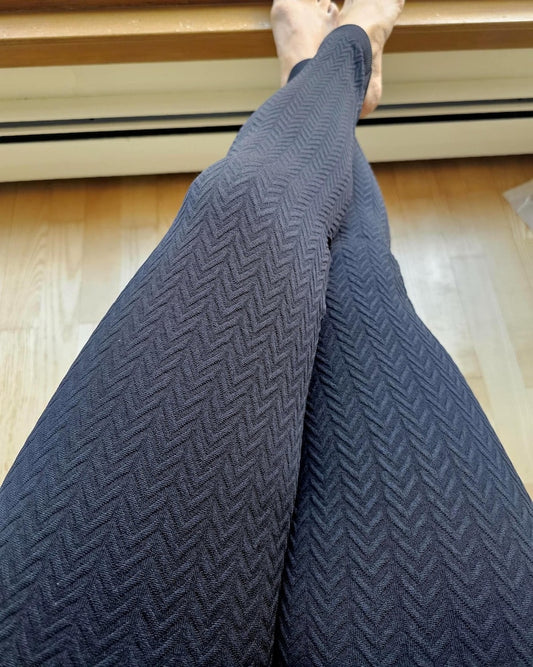 Ultra Soft Textured Fleece Lined Leggings, High Waist Comfy Winter Tights, Yoga Pants