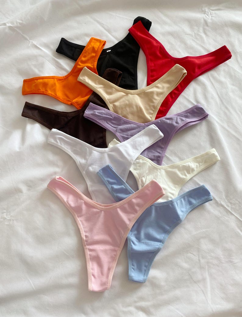Soft Cotton Thong Panty, Natural Stretch Underwear