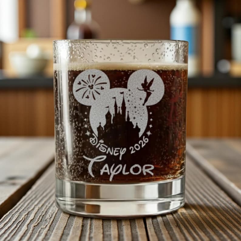 Custom Disney Water Bottle, Personalized Kids Tumbler with Name, First Family Disney Trip Laser Engraved Cup, Gift for Kids