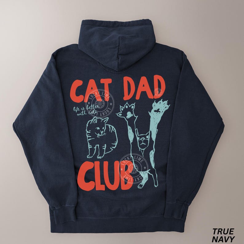 Comfort Colors® Cat Dad Hoodie, Cat Dad Shirt, Funny Cat Hoodie, Cat Dad Gift, Cat Dad Club Sweatshirt, Cat Lover, Pet Parent Hoodie