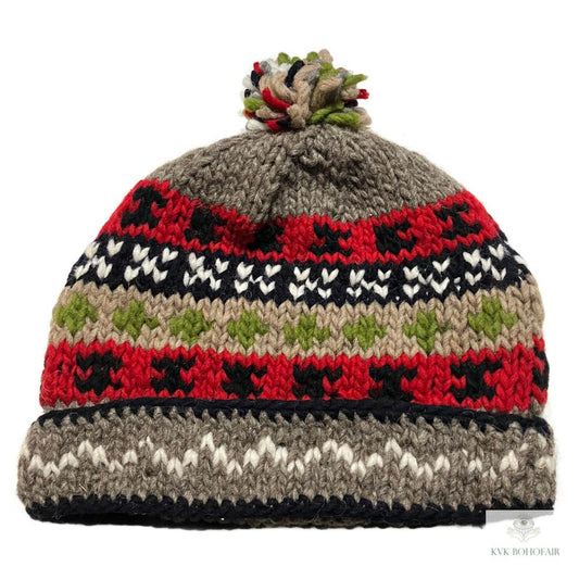 Cozy Wool Hat with Pom Pom - Hand Knitted Comfort
