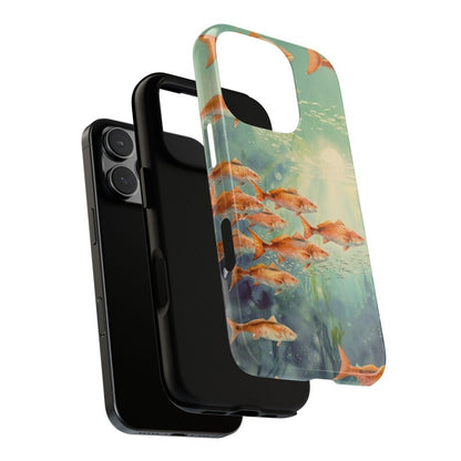 Redfish Phone Case, Tough Case iPhone 17 16 Pro Max, Fishing Phone Cover, Coastal Redfish Artwork, Fisherman Gift, Lucky Levi