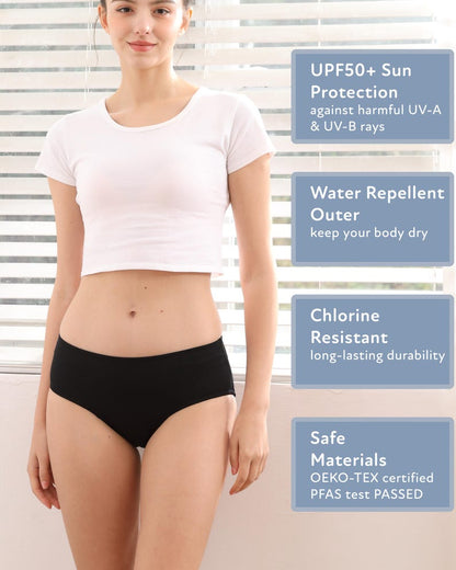 Period Swim Bottoms, Teen Women, Recycled Nylon, UPF50+