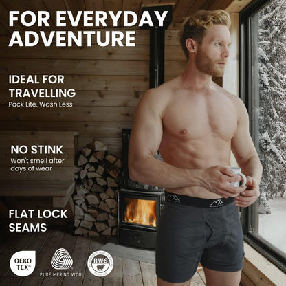 Merino Wool Boxer Shorts for Men, mens trunk underwear, mens boxer shorts merino underwear