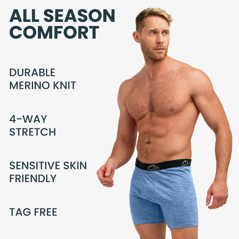 Merino Wool Boxer Shorts for Men, Boxer briefs mens trunk underwear: underpants, boxershorts, undergarment