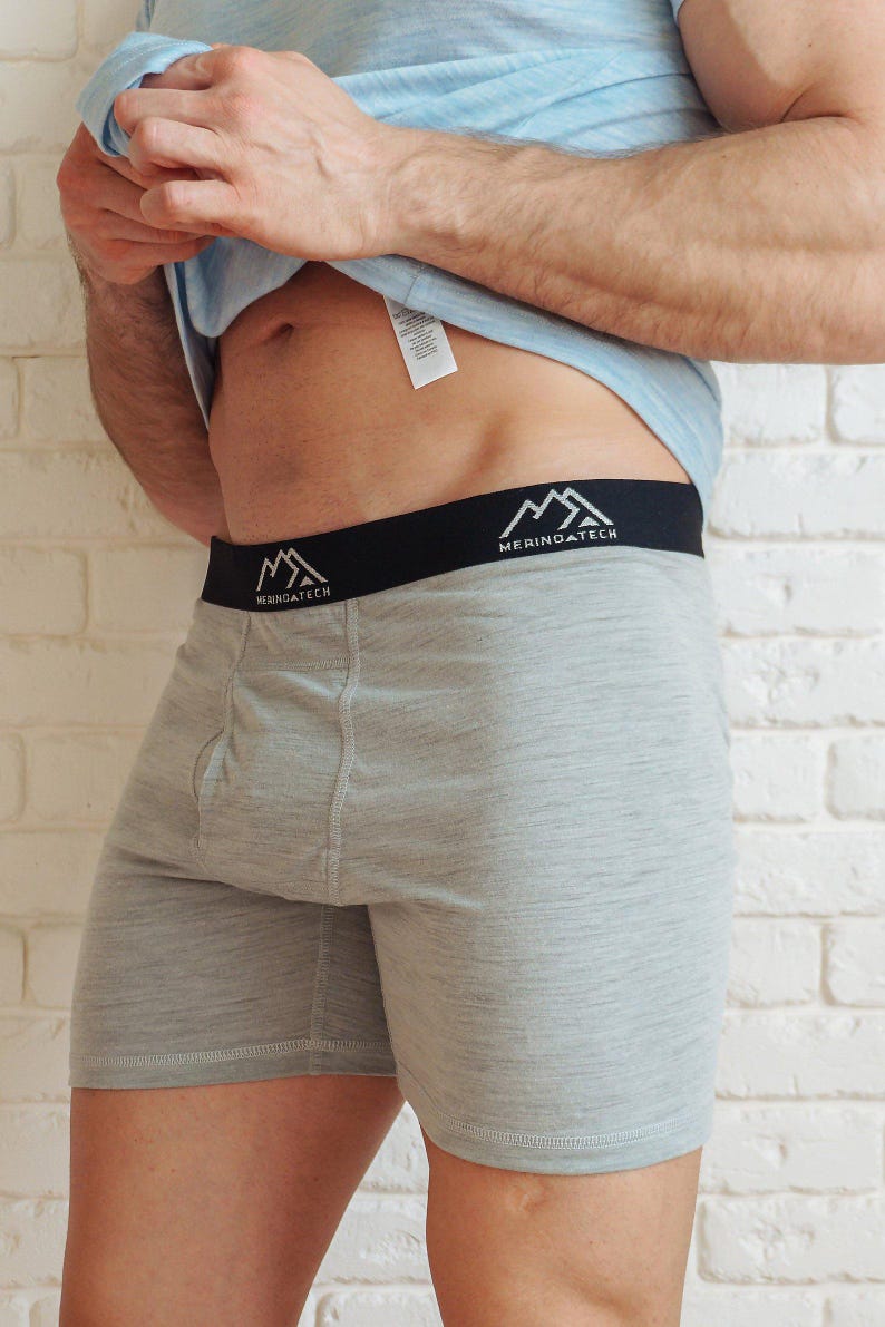Merino Wool Boxer Shorts for Men, mens trunk underwear, mens boxer shorts merino underwear