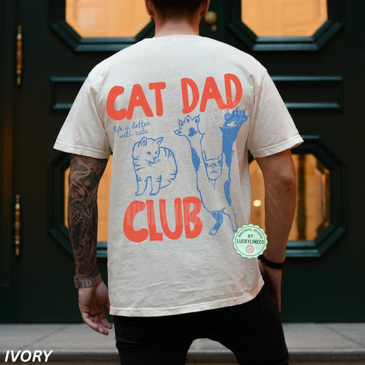 Cat Dad Shirt, Cat Dad Tee, Comfort Colors® Cat Dad Club TShirt, Back Design Tee Funny Cat Shirt, Cat Lover, New Cat Dad Shirt, Pet Parent