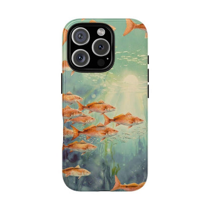 Redfish Phone Case, Tough Case iPhone 17 16 Pro Max, Fishing Phone Cover, Coastal Redfish Artwork, Fisherman Gift, Lucky Levi