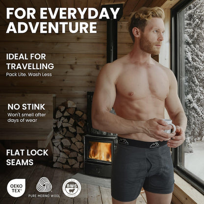 Merino underwear Boxer shorts for Men, mens boxer briefs, underpants, organic wear trunk underwear