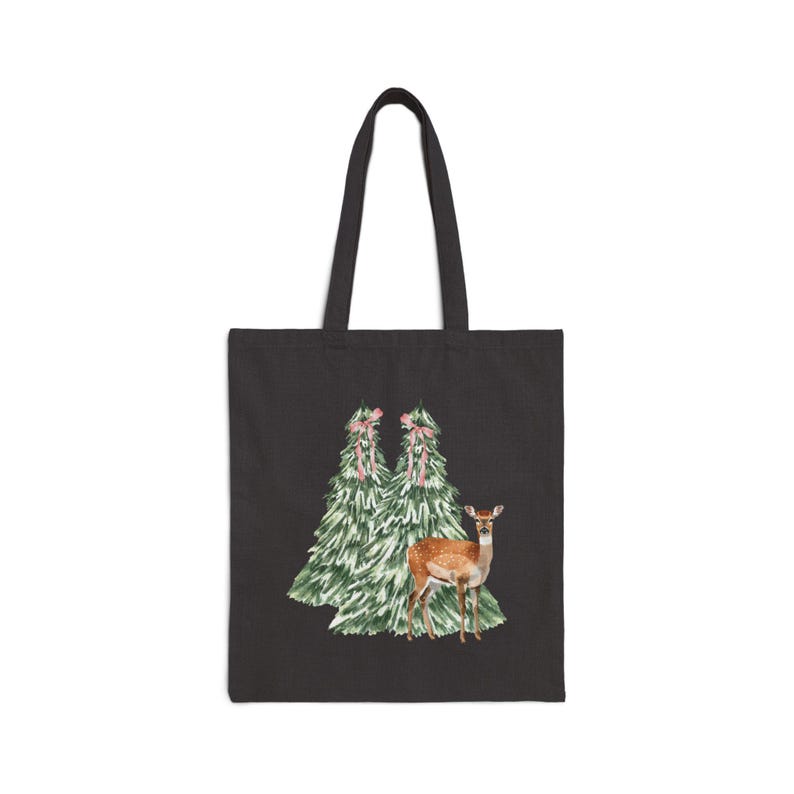 Deer Tote Bag — Coquette Reusable Grocery Shopping Bags, Eco-Friendly Cotton Canvas
