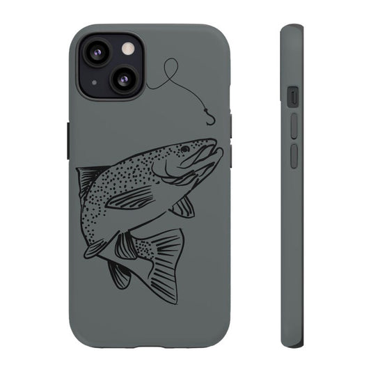 Tough Cases, Fishing Phone Case, Fathers Day Gift, Samsung Case, Fisherman Lover, Monochromatic Trout Design