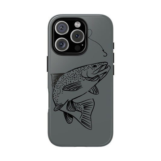 Tough Cases, Fishing Phone Case, Fathers Day Gift, Samsung Case, Fisherman Lover, Monochromatic Trout Design