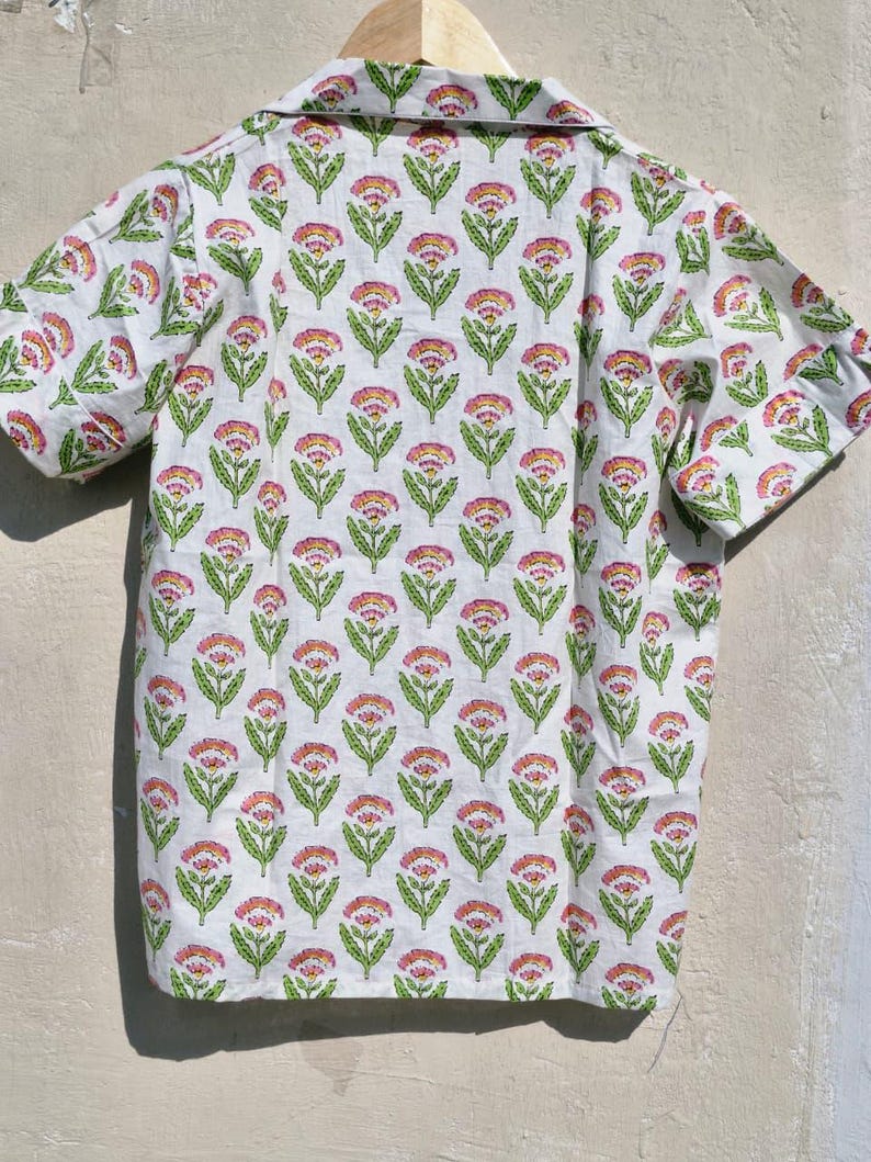 Handmade Cotton Pajama Set: Floral Print Women's Sleepwear