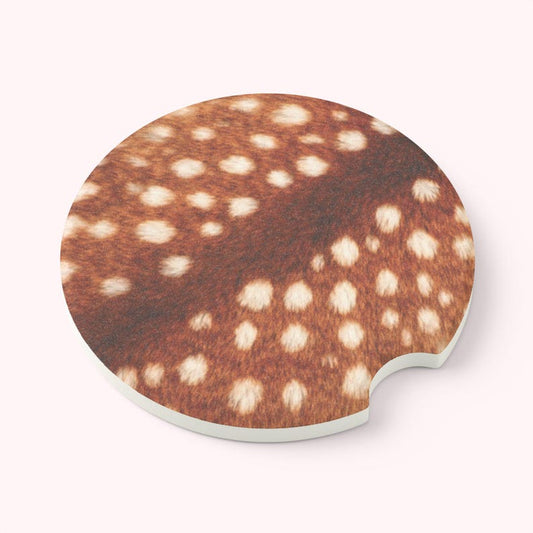 Universal Fit Deer Print Car Coasters — 1 or 2 Count Automotive Accessories