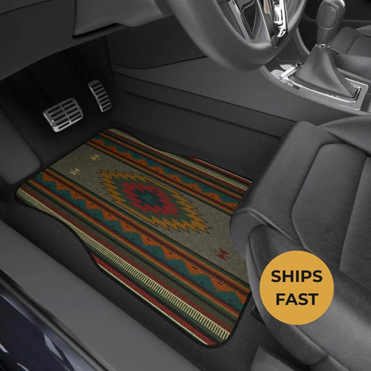 Spirit Diamond Native Custom Design Car Floor Mats, Personalized Interior Decor, Set of 4