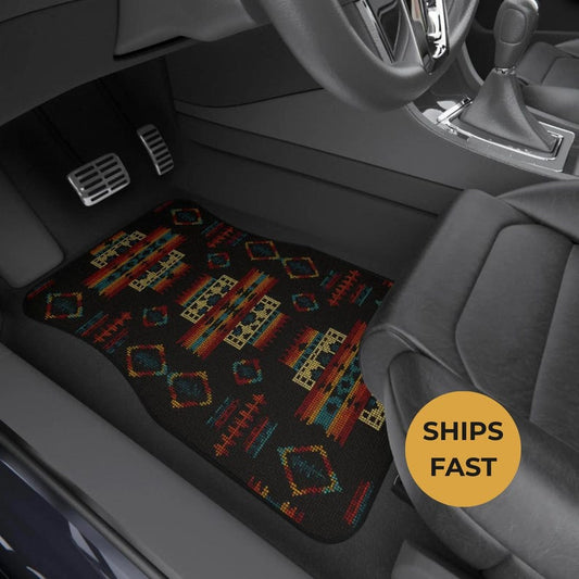 Midnight Prism Native Custom Design Car Floor Mats, Personalized Interior Decor, Set of 4