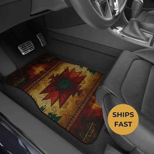 Fire Spirit Native Custom Design Car Floor Mats, Personalized Interior Decor, Set of 4