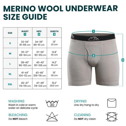 Boxer shorts for men, mens boxer briefs, undergarment, underpants, merino wool trunk underwear