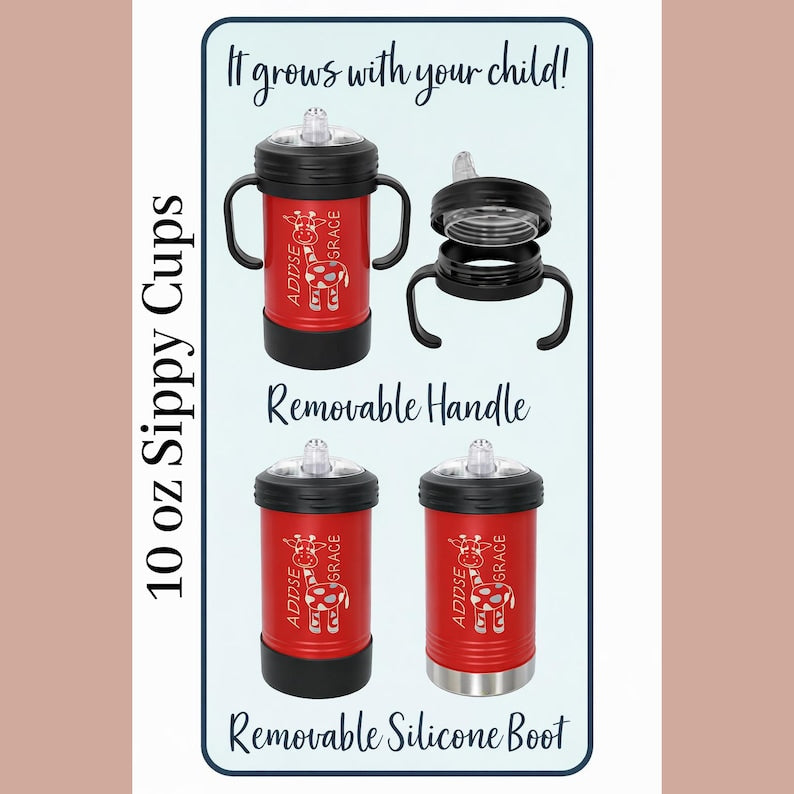 Personalized Toddler Water Bottle, Custom Engraved Sippy Cup, Personalised Tumbler Gift for Kids Baby