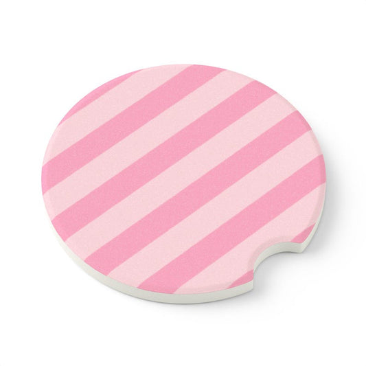 Universal Fit Pink Striped Car Coasters, 1 or 2 Count Car Accessories