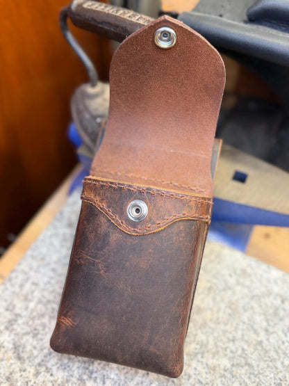 Leather Phone Holster, Belt Loop Case, Handmade Full Grain Buffalo, Made in US