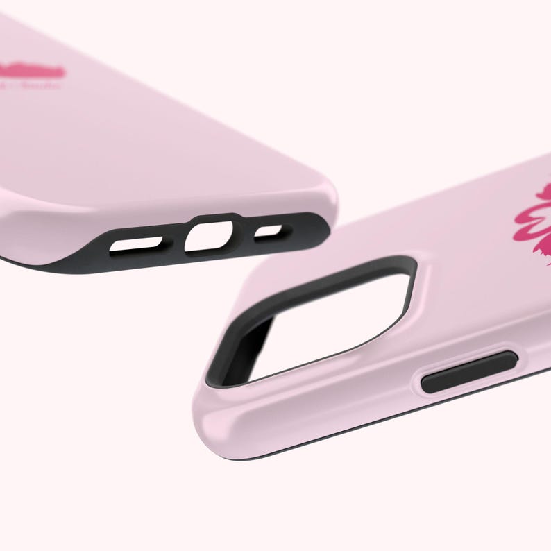 Pink Swans & Script Protective Magnetic Phone Case for iPhone