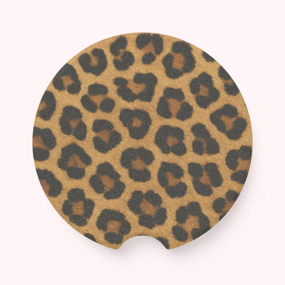 Universal Fit Cheetah Print Car Coasters, 1 or 2 Count Car Accessories