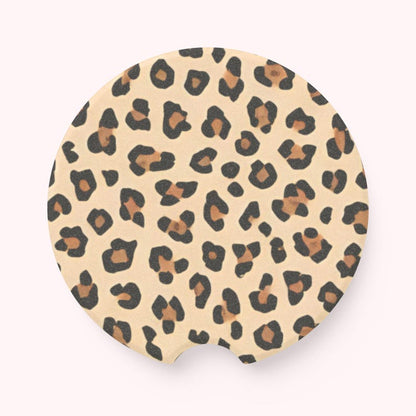 Universal Fit Cheetah Print Car Coasters, 1 or 2 Count Car Accessories