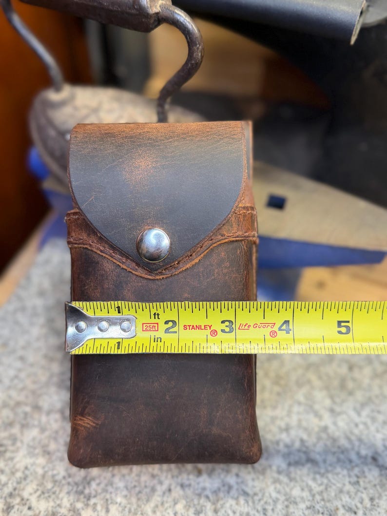 Leather Phone Holster, Belt Loop Case, Handmade Full Grain Buffalo, Made in US