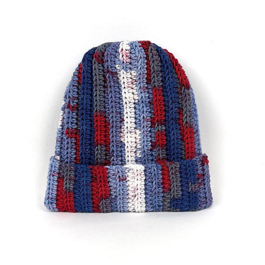 Hand Knit Chunky Multicolor Beanie: Boho Crochet Winter Hat