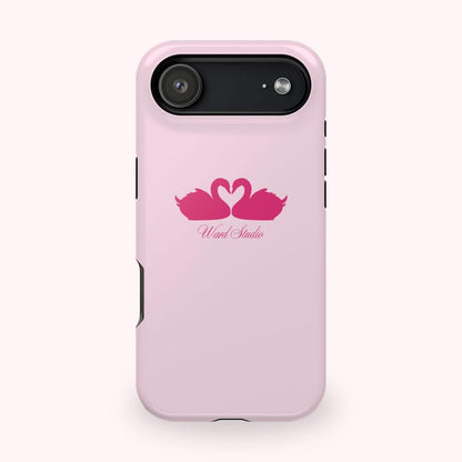 Pink Swans & Script Protective Magnetic Phone Case for iPhone