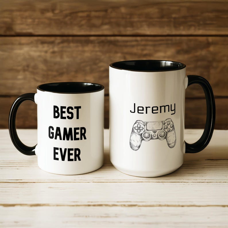Personalized Best Gamer Ever Mug, Gaming Coffee Mug, Funny Gift Perfect for Birthdays, Holidays, Colleague, Friends, Gaming Gift