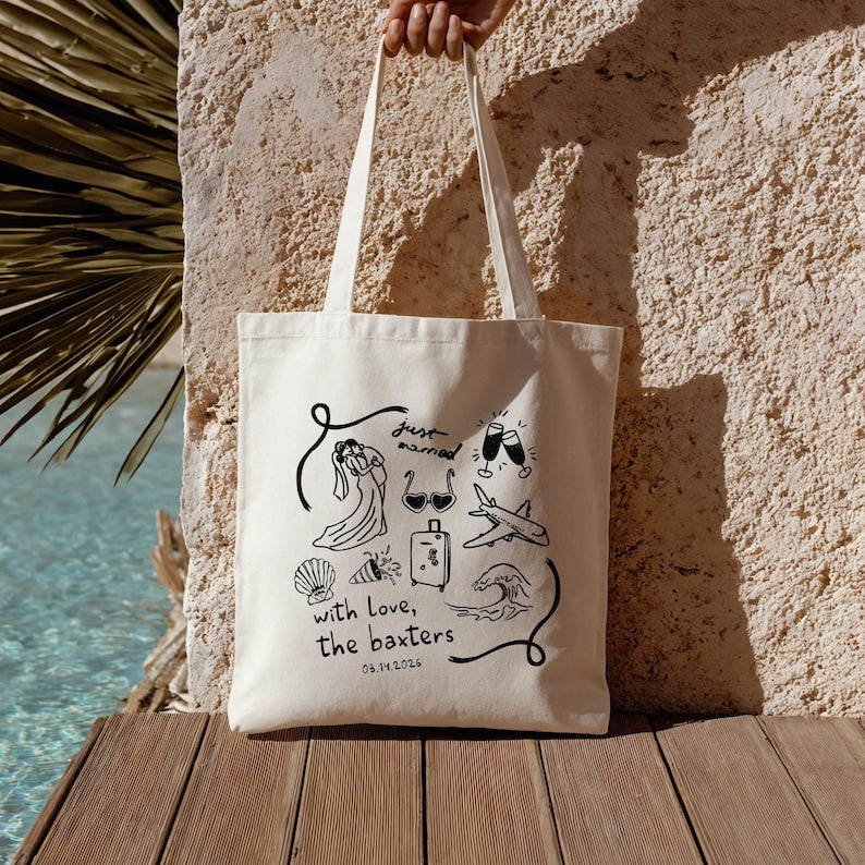 Destination Wedding Welcome Bags, Wedding Guest Favors, Wedding Tote Bags, Custom Wedding Favors, Beach Wedding Bag, Custom Tote Bags