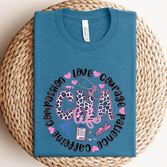 Nurse Life Compassion Love Courage Patience Caffeine Shirt, Registered Nurse Shirt, Funny Nurse Appreciation Top, CNA life Sweatshirt