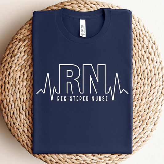 Registered Nurse Shirt, RN Heartbeat Graphic Sweatshirt, EKG Heartbeat Nurse Crewneck, Nurse Practitioner Gift, Nursing School Grad Sweater