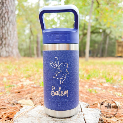 Personalized Kids Custom Yeti Rambler Jr Water Bottle Engraved Insulated Tumbler Back to School Gift Idea for Children 20 Theme Options