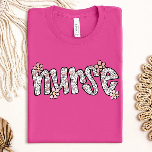 Floral Nurse Sweatshirt, Wildflower Registered Nurse Sweater, Nursing School Student Graduation Gift, RN Shirt for Women, Nurse life Shirt