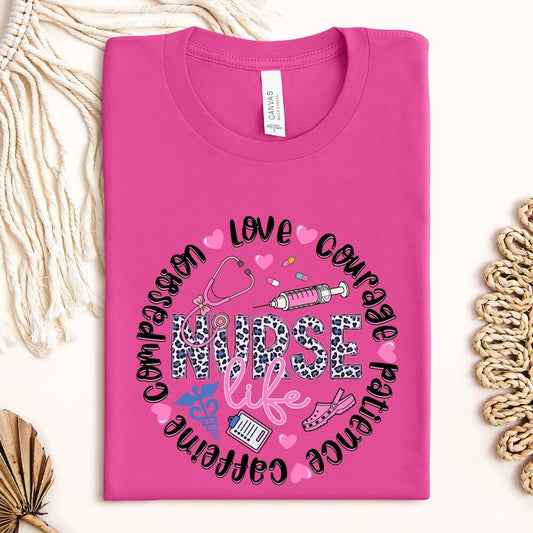 Nurse Life Shirt, Love Nurse Sweatshirt, Patience Nurse Shirt, Nurse Gift Shirt, Compassion Nurse Tees, Nurse Caffeine Shirt, Nurse Gift Top