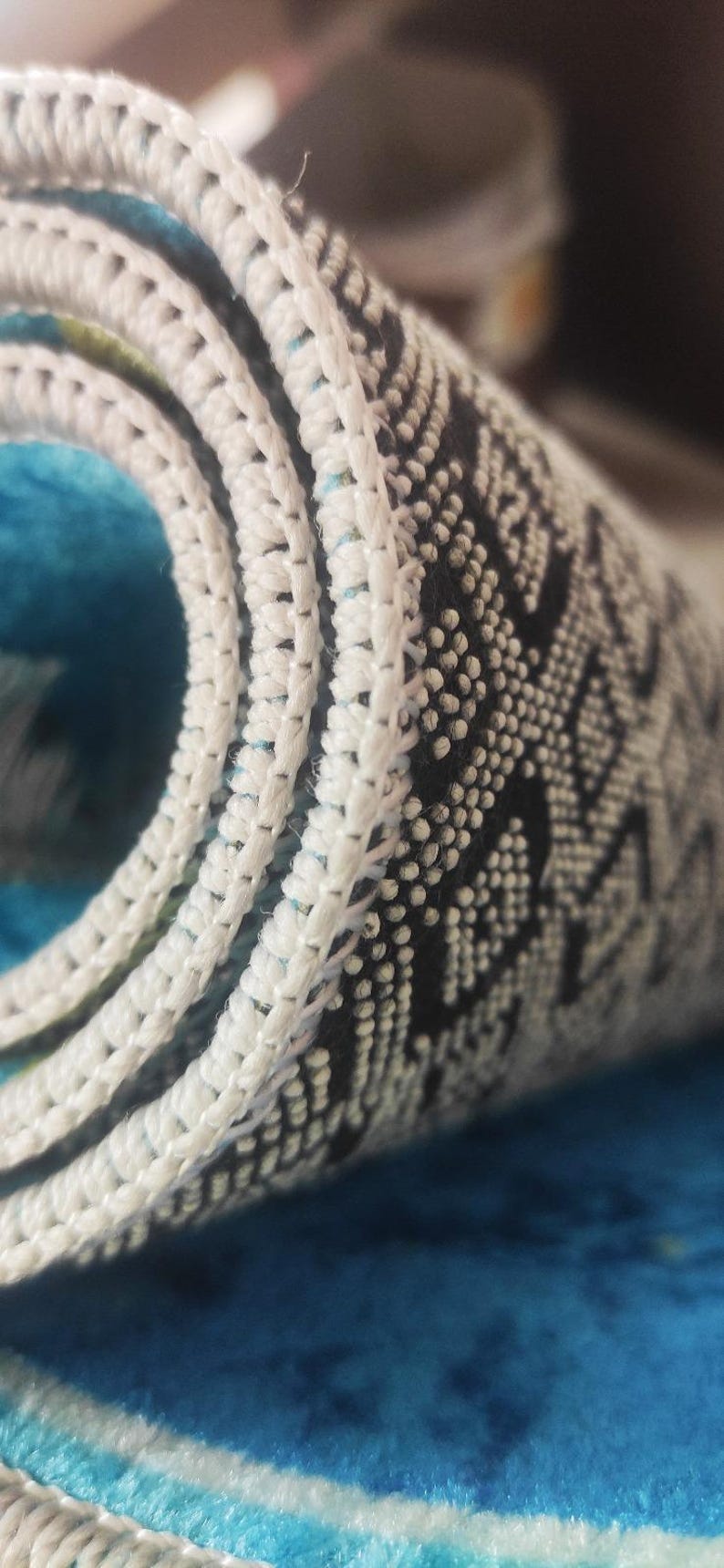 Mediterranean Kitchen Runner Rug: Folk Art Cooking Carpet, Non-Slip Machine-Washable