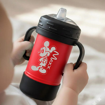 Custom Disney Toddler Water Bottle, Personalized Kids Tumbler with Name, First Family Disney Trip Laser Engraved Cup, Customized Sippy Cup