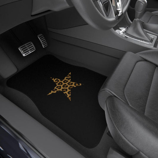 Universal Fit Cheetah Print Star Car Mats Auto Accessories Set of 4, 2 or 1pc