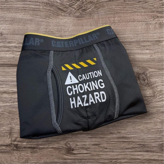 Funny Mens Boxers Caution Choking Hazard Underwear Gag Gift Valentines Anniversary Stocking Stuffer Adult Humor Cotton, CAT