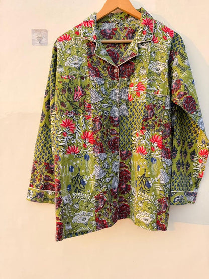 Floral Patchwork Pajama Women, Lightweight Boho Sleepwear, Summer Loungewear, Two Piece PJ