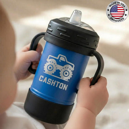 Personalized Toddler Water Bottle, Custom Engraved Sippy Cup, Personalised Tumbler Gift for Kids Baby